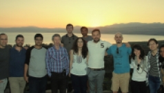 Group photo from departmental retreat in the north, sea of Galilee in the background - April 2017