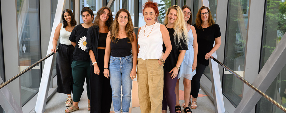 (l-r) Gil Belisha, Bar Lampert, Bianca Pellegrino, Stav Rabani, Prof. Idit Shachar, Dr. Keren David, Dr. Laura Bellassen and Dr. Shirly Becker-Herman